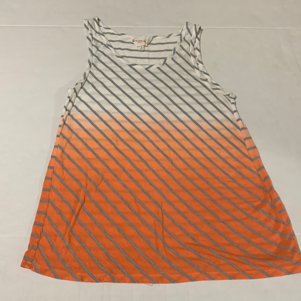 Vince Camuto orange and white ombré striped tank top